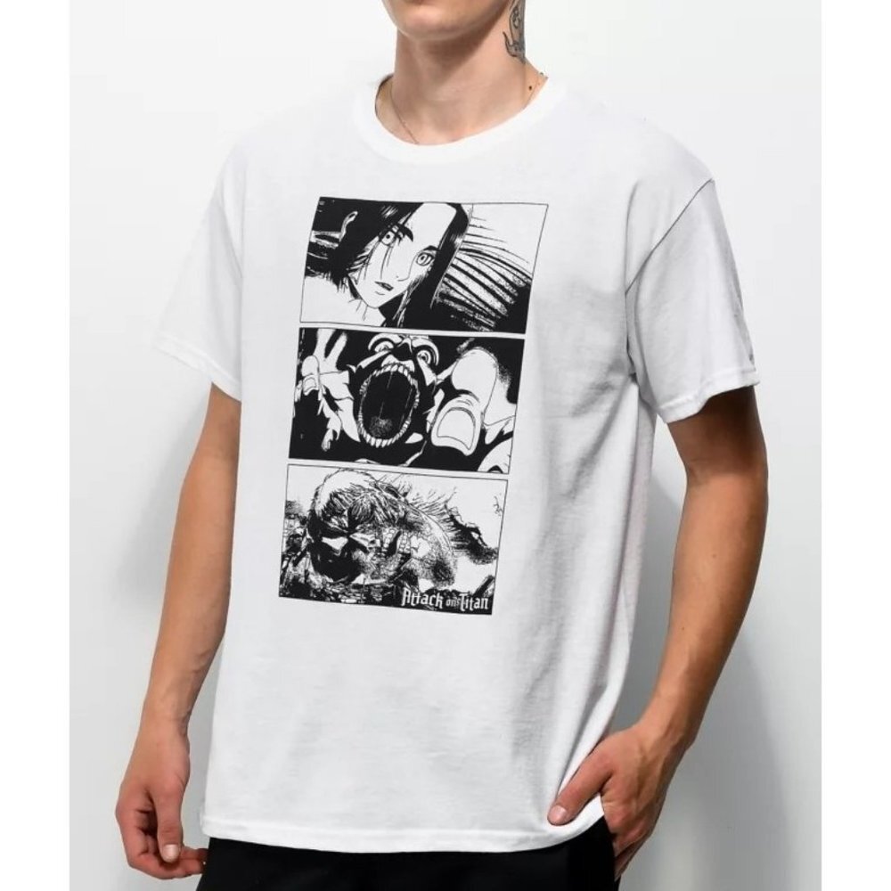 NWT‎ Attack On The Titan Frames White T-Shirt Size XL